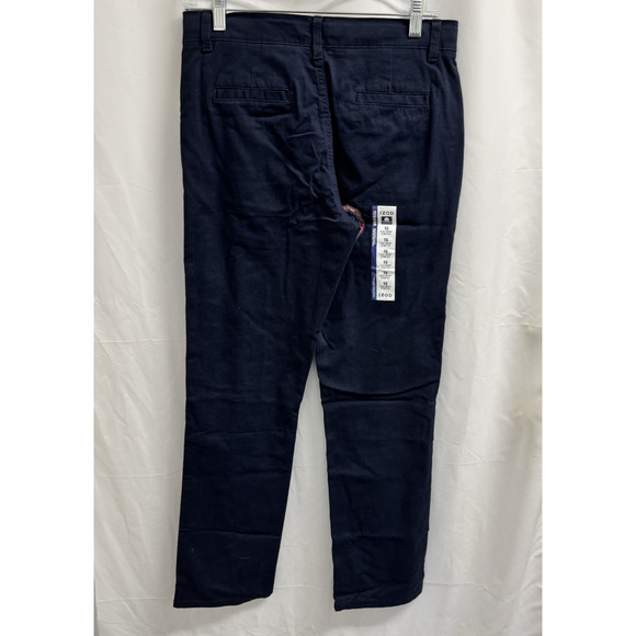 IZOD School Uniform Pants Flat Front Stretch Boys Size 16 Navy Blue - Picture 2 of 8